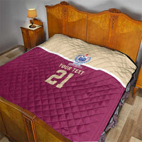 Queensland Samoa Custom Quilt Maroon Pacific Polynesian Tribal Pattern