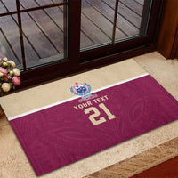 Queensland Samoa Custom Rubber Doormat Maroon Pacific Polynesian Tribal Pattern