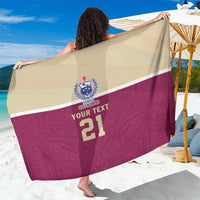 Queensland Samoa Custom Sarong Maroon Pacific Polynesian Tribal Pattern