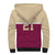 Queensland Samoa Custom Sherpa Hoodie Maroon Pacific Polynesian Tribal Pattern
