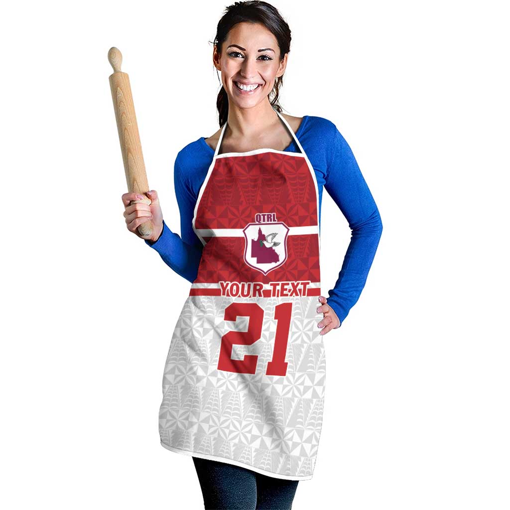 Queensland Tonga Custom Apron QLD with Tongan Ngatu Pattern - Polynesian Pride
