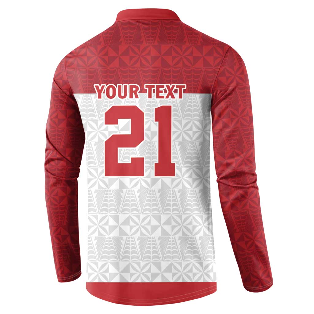 Queensland Tonga Custom Button Sweatshirt QLD with Tongan Ngatu Pattern