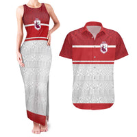 Queensland Tonga Custom Couples Matching Tank Maxi Dress and Hawaiian Shirt QLD with Tongan Ngatu Pattern