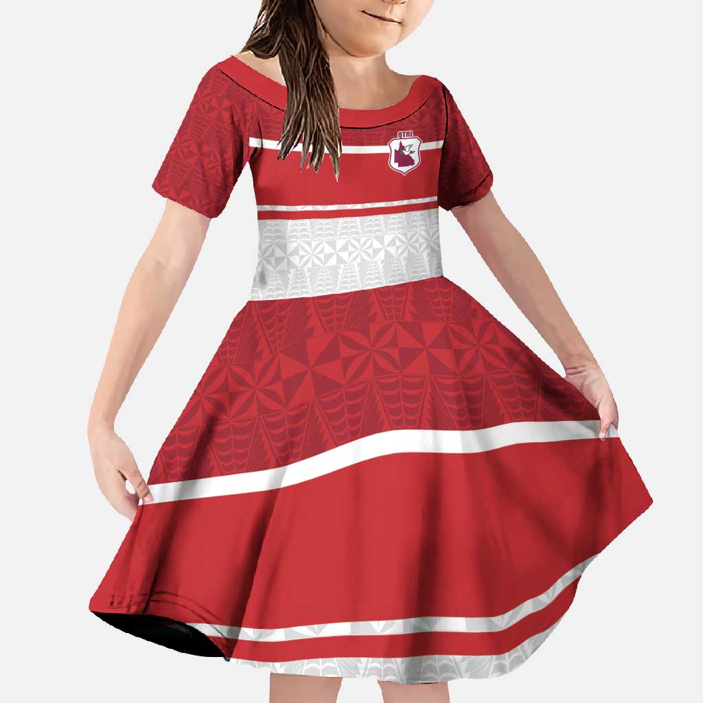 Queensland Tonga Custom Family Matching Off Shoulder Maxi Dress and Hawaiian Shirt QLD with Tongan Ngatu Pattern