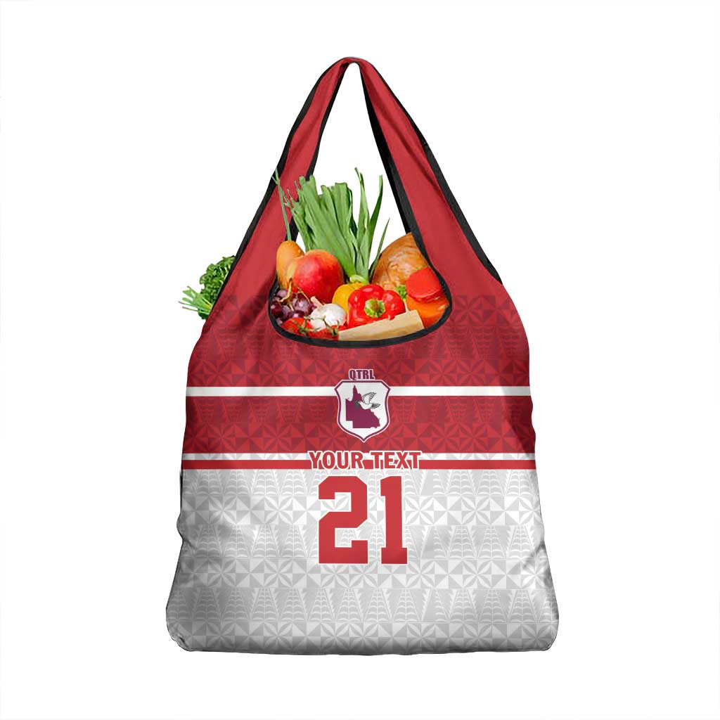 Queensland Tonga Custom Grocery Bag QLD with Tongan Ngatu Pattern