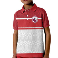 Queensland Tonga Custom Kid Polo Shirt QLD with Tongan Ngatu Pattern