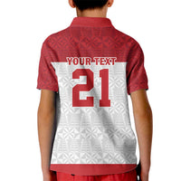 Queensland Tonga Custom Kid Polo Shirt QLD with Tongan Ngatu Pattern