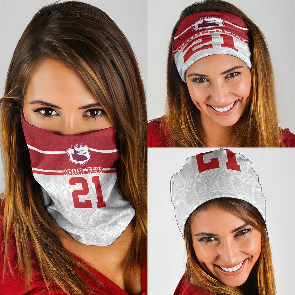 Queensland Tonga Custom Neck Gaiter QLD with Tongan Ngatu Pattern - Polynesian Pride