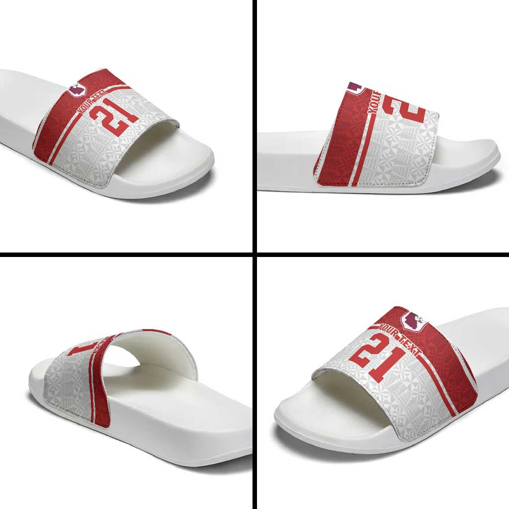 Queensland Tonga Custom Slide Sandals QLD with Tongan Ngatu Pattern - Polynesian Pride