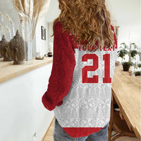 Queensland Tonga Custom Women Casual Shirt QLD with Tongan Ngatu Pattern