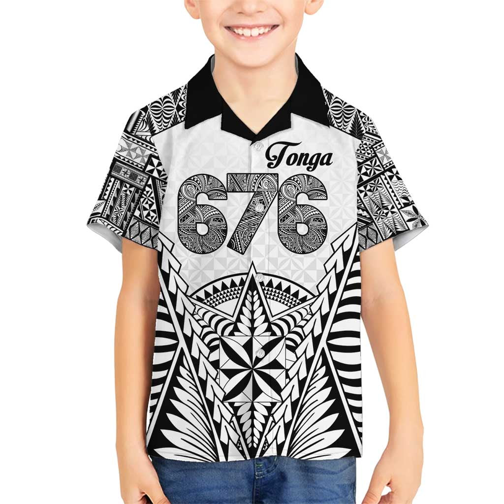 Personalised Tonga 676 Family Matching Long Sleeve Bodycon Dress and Hawaiian Shirt Tribal Kupesi Ngatu Unique LT9 Son's Shirt White - Polynesian Pride