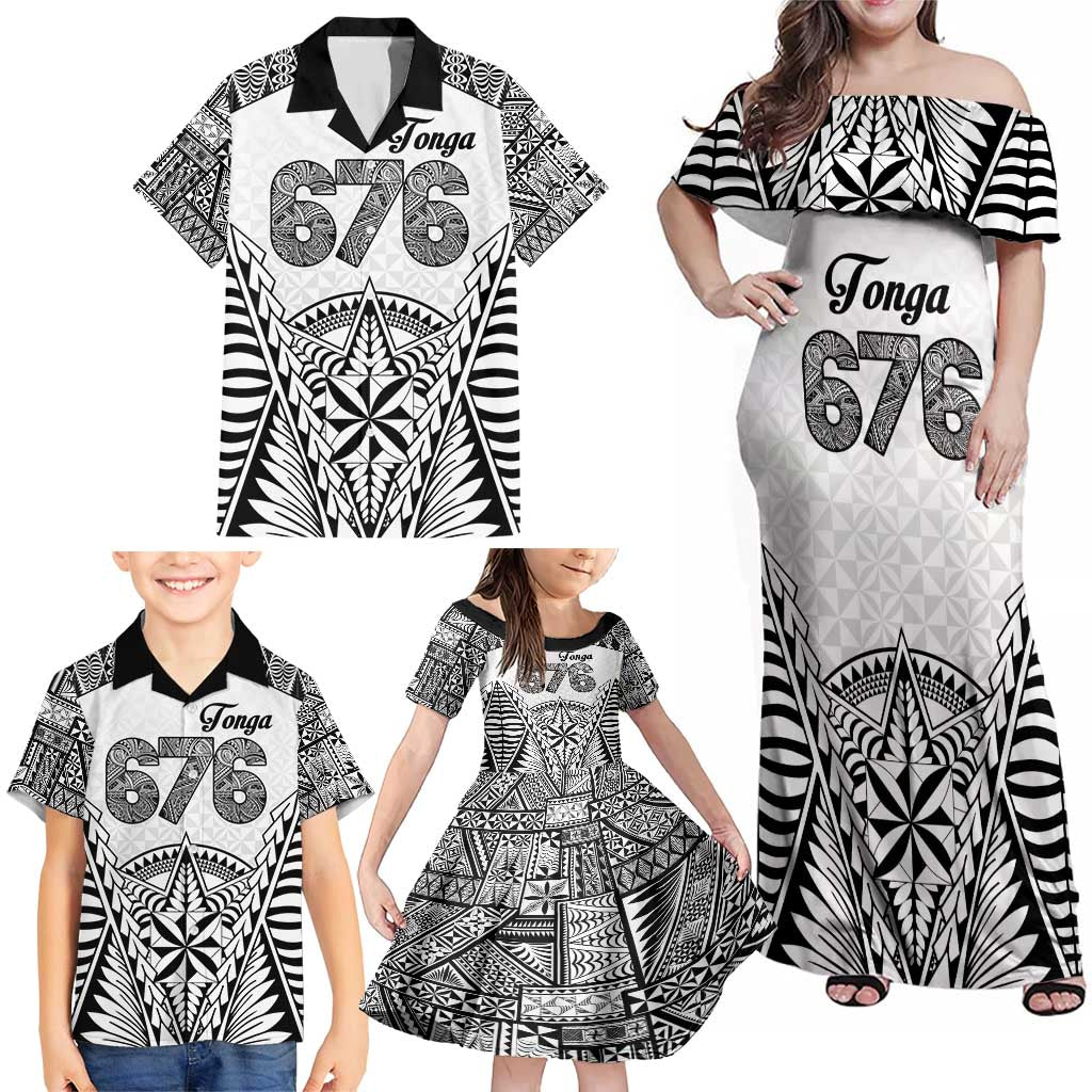 Personalised Tonga 676 Family Matching Off Shoulder Maxi Dress and Hawaiian Shirt Tribal Kupesi Ngatu Unique LT9 - Polynesian Pride