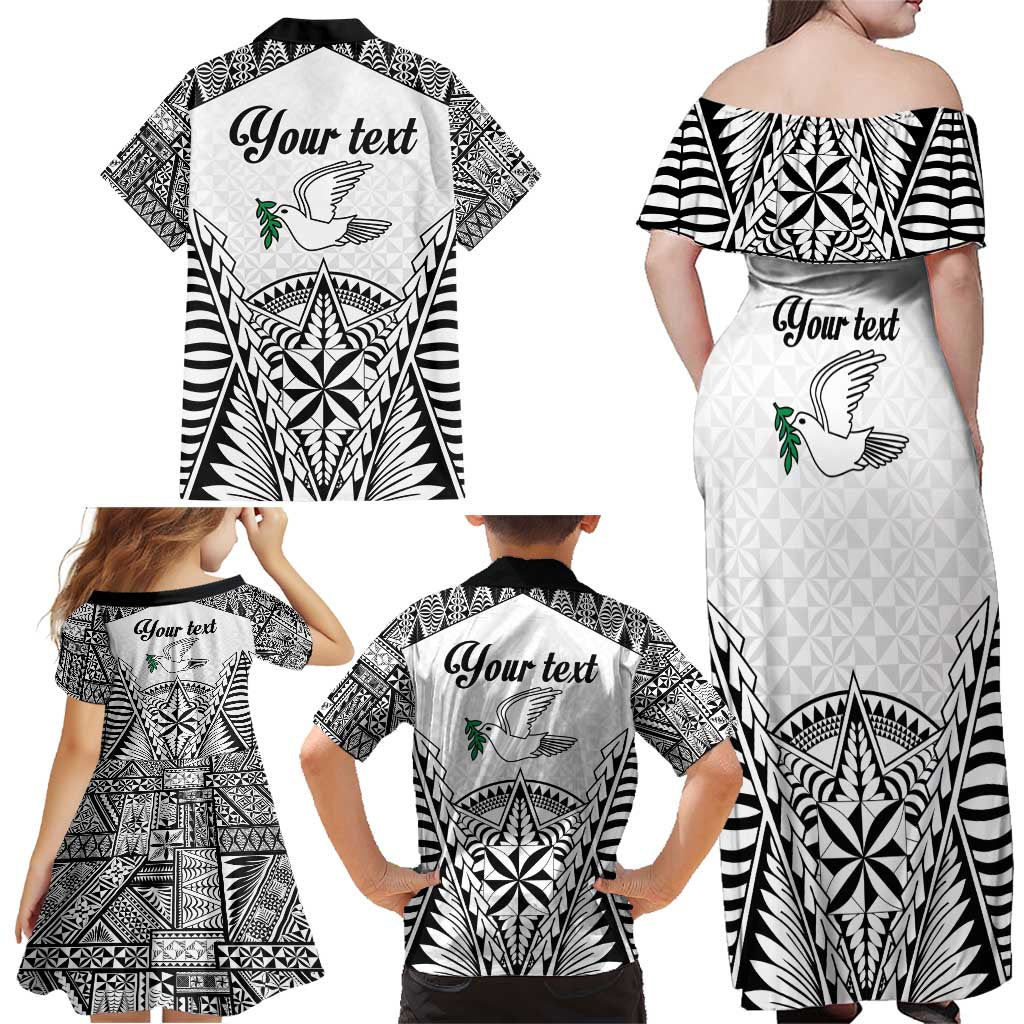 Personalised Tonga 676 Family Matching Off Shoulder Maxi Dress and Hawaiian Shirt Tribal Kupesi Ngatu Unique LT9 - Polynesian Pride