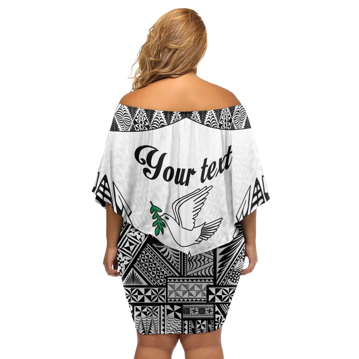 Personalised Tonga 676 Family Matching Off Shoulder Short Dress and Hawaiian Shirt Tribal Kupesi Ngatu Unique LT9 - Polynesian Pride