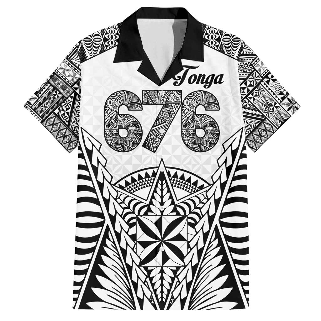 Personalised Tonga 676 Family Matching Tank Maxi Dress and Hawaiian Shirt Tribal Kupesi Ngatu Unique LT9 Dad's Shirt - Short Sleeve White - Polynesian Pride