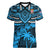 Fiji Rugby Women V Neck T Shirt Go Fijian Tapa Arty with World Cup Vibe LT9 Female Blue - Polynesian Pride