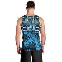 Custom Fiji Rugby Men Tank Top Go Fijian Tapa Arty with World Cup Vibe LT9 - Polynesian Pride
