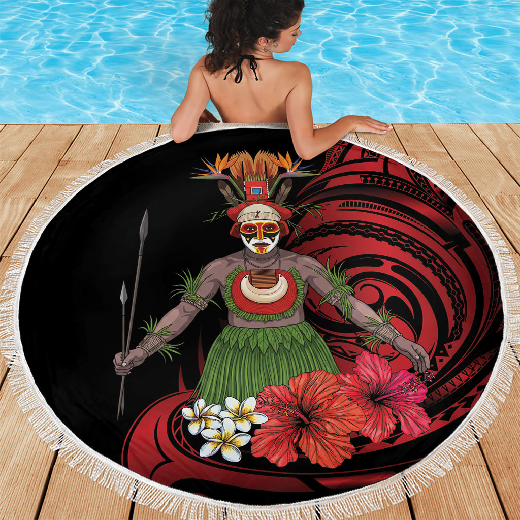 Huli Wigmen Tribe Hela Province Beach Blanket Papua New Guinea Indigenous Pattern LT9 - Polynesian Pride