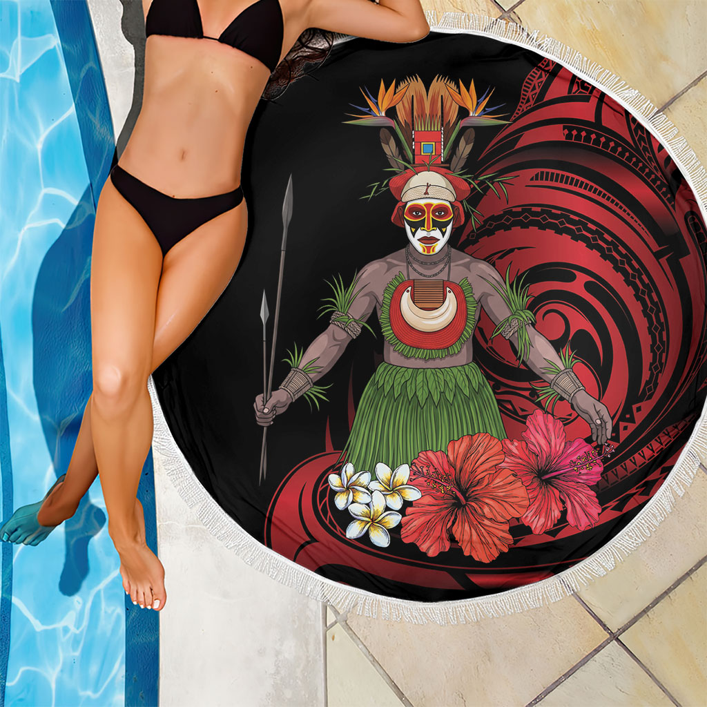 Huli Wigmen Tribe Hela Province Beach Blanket Papua New Guinea Indigenous Pattern LT9 - Polynesian Pride