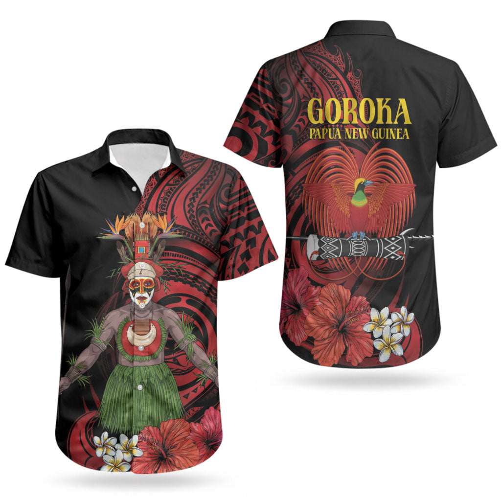 Huli Wigmen Tribe Hela Province Couples Matching Off The Shoulder Long Sleeve Dress and Hawaiian Shirt Papua New Guinea Indigenous Pattern LT9 - Polynesian Pride