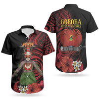 Huli Wigmen Tribe Hela Province Couples Matching Short Sleeve Bodycon Dress and Hawaiian Shirt Papua New Guinea Indigenous Pattern LT9 - Polynesian Pride
