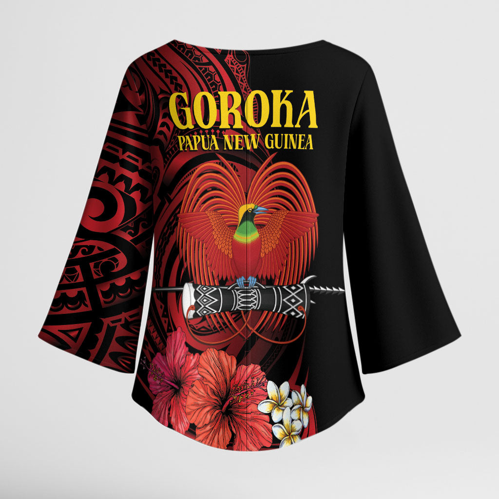 Huli Wigmen Tribe Hela Province Kimono Sleeve Blouse Papua New Guinea Indigenous Pattern LT9 - Polynesian Pride