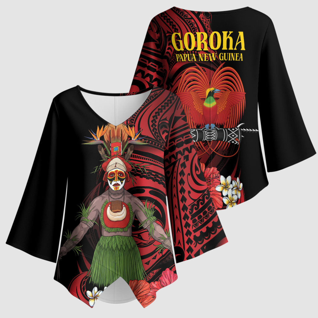 Huli Wigmen Tribe Hela Province Kimono Sleeve Blouse Papua New Guinea Indigenous Pattern LT9 - Polynesian Pride