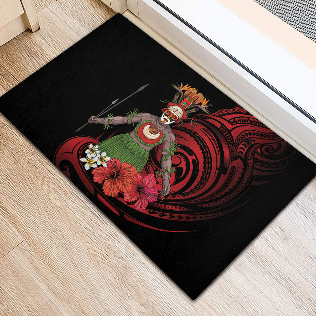 Huli Wigmen Tribe Hela Province Rubber Doormat Papua New Guinea Indigenous Pattern LT9 - Polynesian Pride