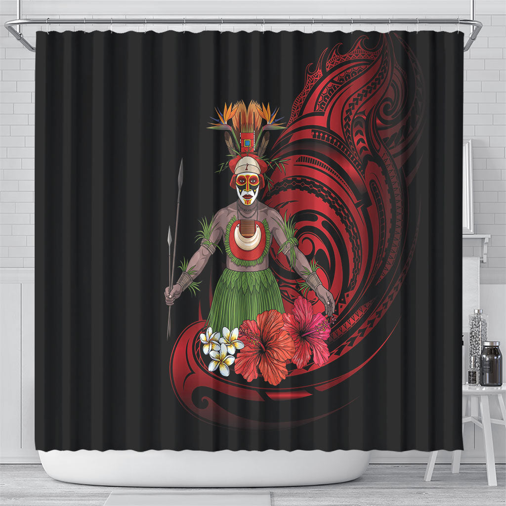 Huli Wigmen Tribe Hela Province Shower Curtain Papua New Guinea Indigenous Pattern LT9 - Polynesian Pride