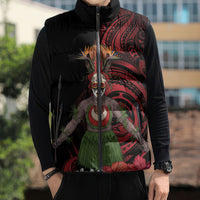Huli Wigmen Tribe Hela Province Sleeveless Puffer Jacket Papua New Guinea Indigenous Pattern LT9 - Polynesian Pride