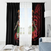 Huli Wigmen Tribe Hela Province Window Curtain Papua New Guinea Indigenous Pattern LT9 - Polynesian Pride