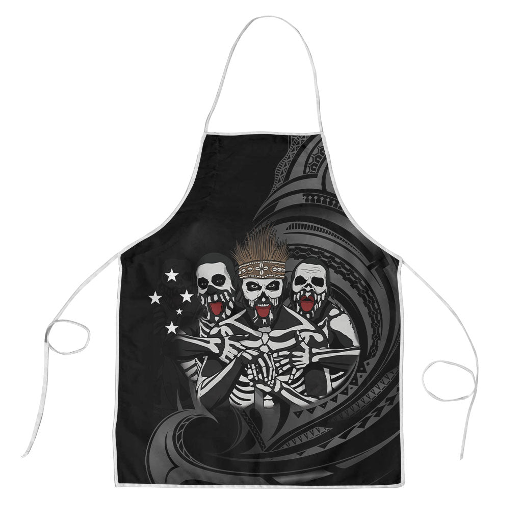 Skeleton Tribe Simbu Province Apron Papua New Guinea Indigenous Pattern LT9 Black - Polynesian Pride