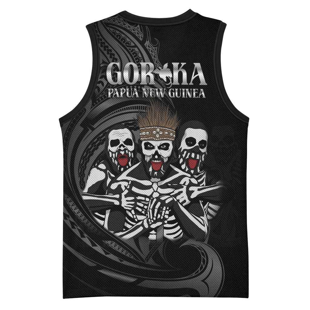 Skeleton Tribe Simbu Province Basketball Jersey Papua New Guinea Indigenous Pattern LT9 - Polynesian Pride