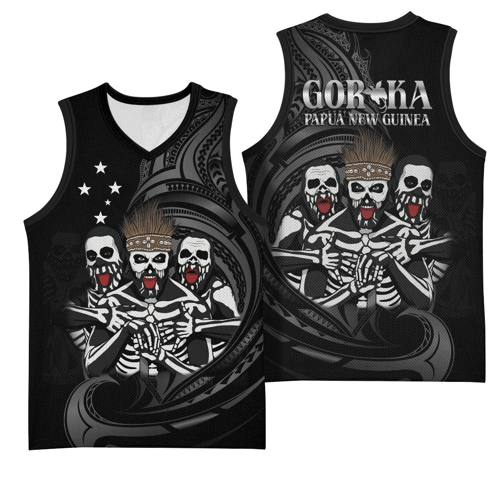 Skeleton Tribe Simbu Province Basketball Jersey Papua New Guinea Indigenous Pattern LT9 - Polynesian Pride