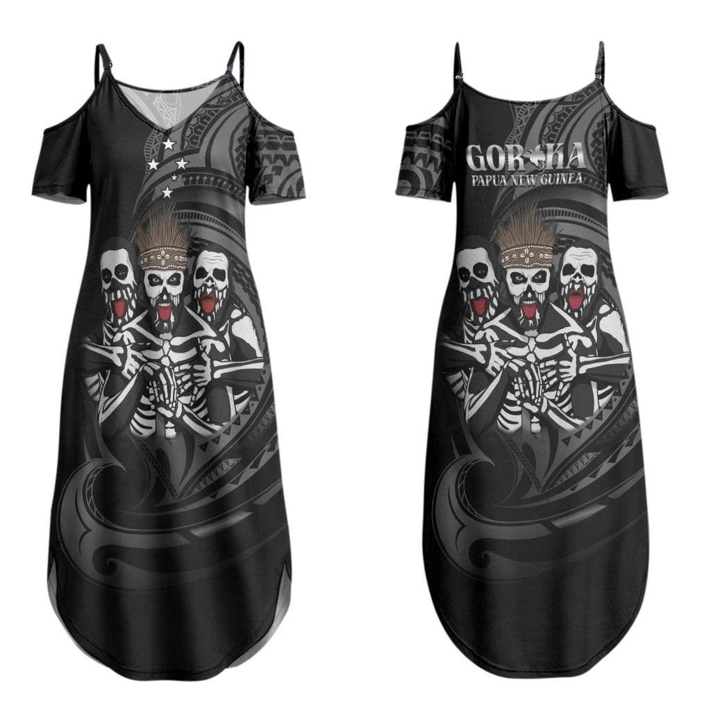 Skeleton Tribe Simbu Province Couples Matching Summer Maxi Dress and Hawaiian Shirt Papua New Guinea Indigenous Pattern LT9 - Polynesian Pride