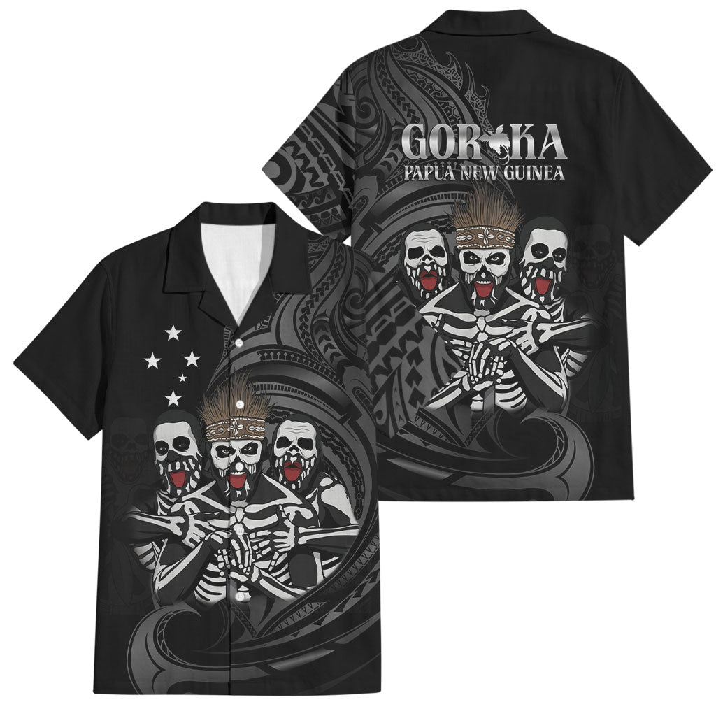 Skeleton Tribe Simbu Province Family Matching Tank Maxi Dress and Hawaiian Shirt Papua New Guinea Indigenous Pattern LT9 Dad's Shirt - Short Sleeve Black - Polynesian Pride