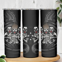Skeleton Tribe Simbu Province Skinny Tumbler Papua New Guinea Indigenous Pattern LT9 - Polynesian Pride
