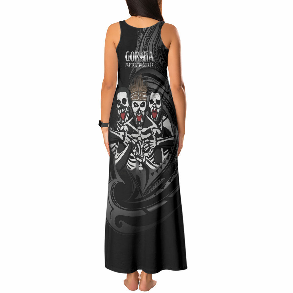 Skeleton Tribe Simbu Province Tank Maxi Dress Papua New Guinea Indigenous Pattern LT9 - Polynesian Pride