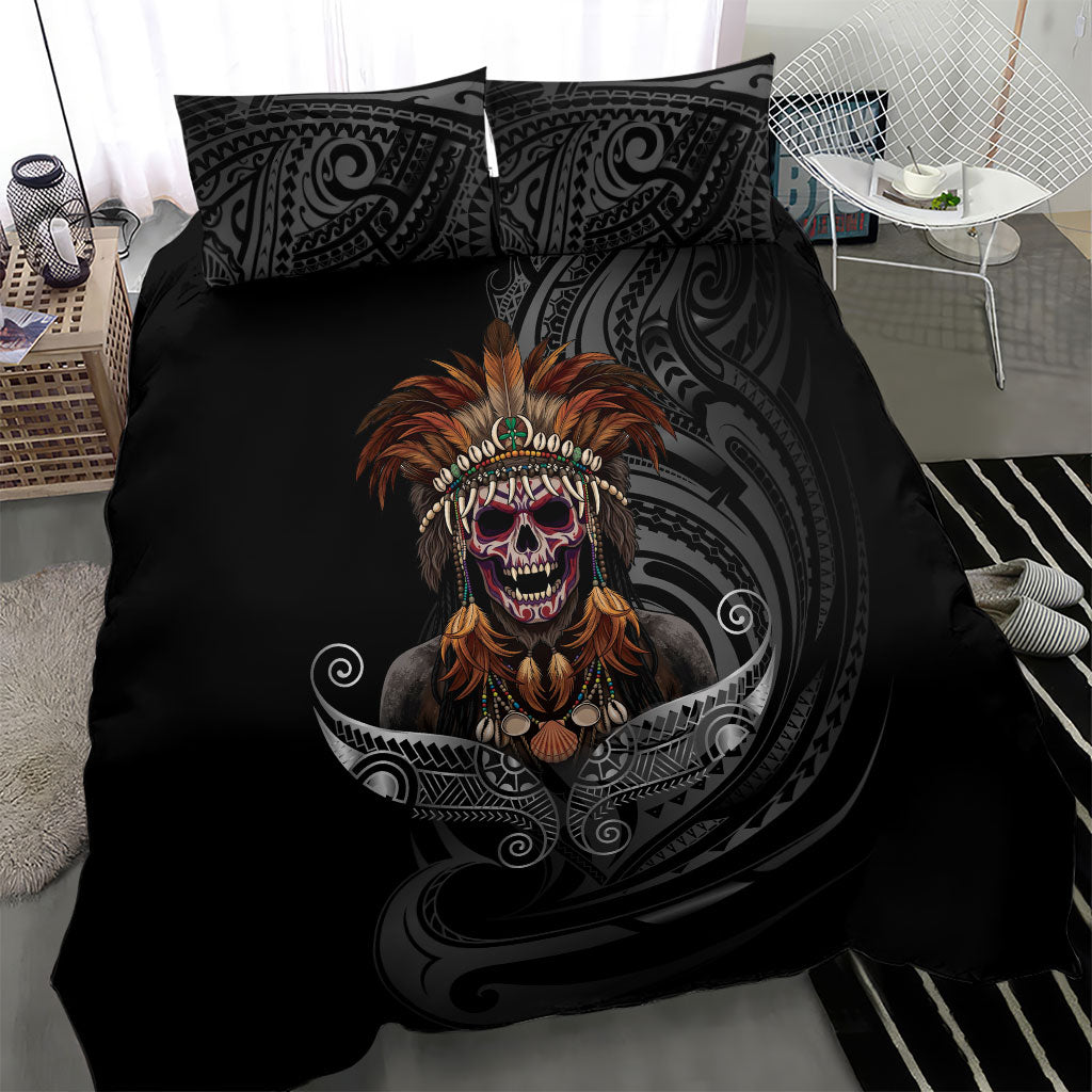 Mokomoko Tribe Eastern Highlands Province Bedding Set Papua New Guinea Indigenous Pattern LT9 - Polynesian Pride
