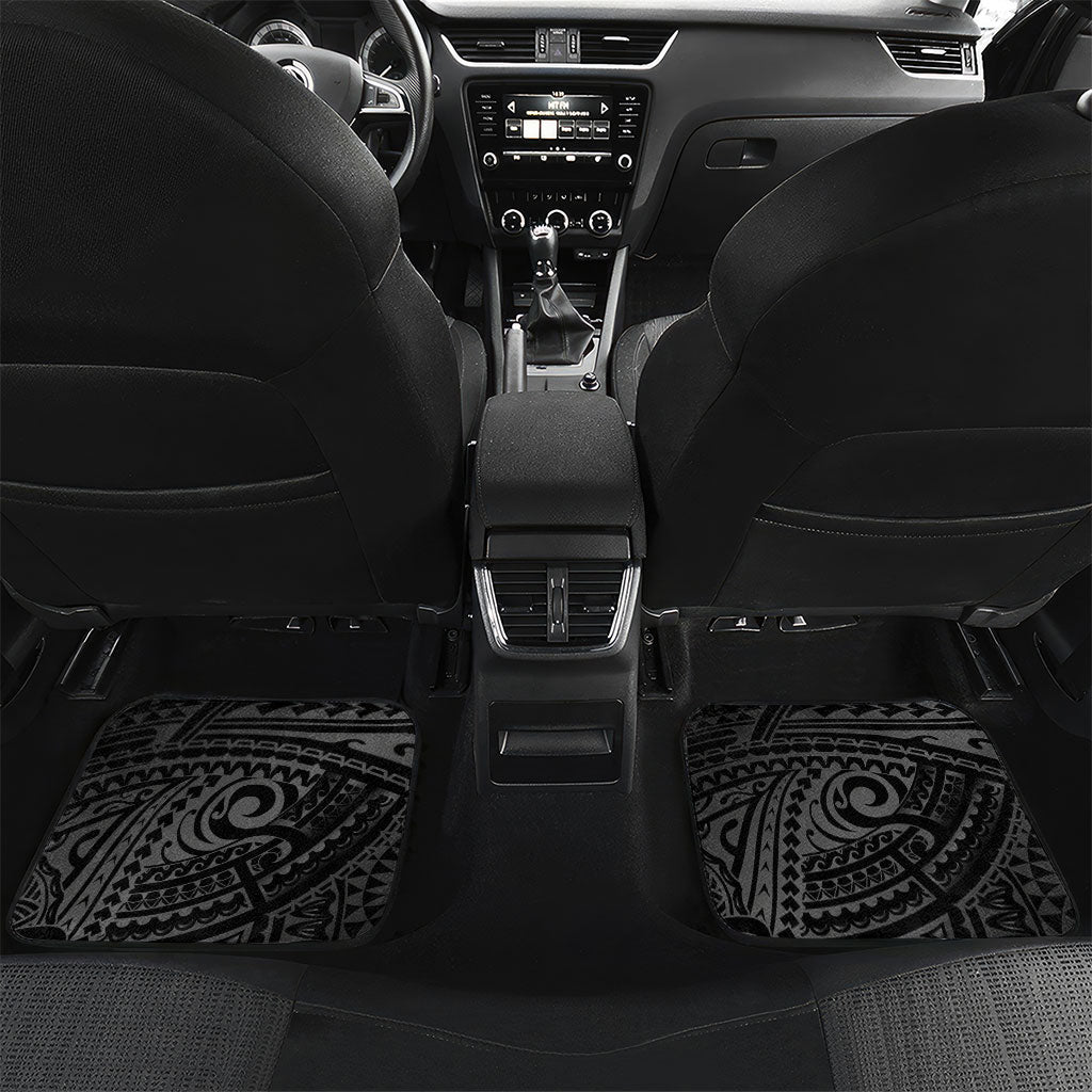 Mokomoko Tribe Eastern Highlands Province Car Mats Papua New Guinea Indigenous Pattern LT9 Set 2pcs - Back Black - Polynesian Pride