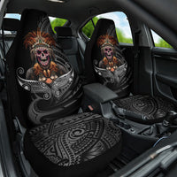 Mokomoko Tribe Eastern Highlands Province Car Seat Cover Papua New Guinea Indigenous Pattern LT9 One Size Black - Polynesian Pride