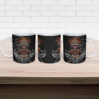 Mokomoko Tribe Eastern Highlands Province Ceramic Mug Papua New Guinea Indigenous Pattern LT9 - Polynesian Pride