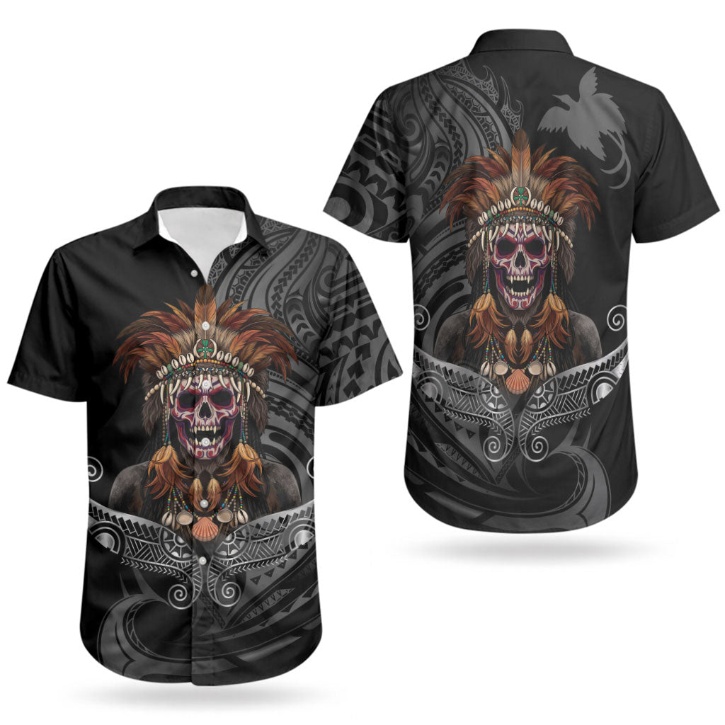Mokomoko Tribe Eastern Highlands Province Couples Matching Puletasi and Hawaiian Shirt Papua New Guinea Indigenous Pattern LT9 - Polynesian Pride