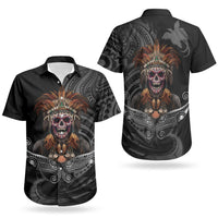 Mokomoko Tribe Eastern Highlands Province Couples Matching Puletasi and Hawaiian Shirt Papua New Guinea Indigenous Pattern LT9 - Polynesian Pride