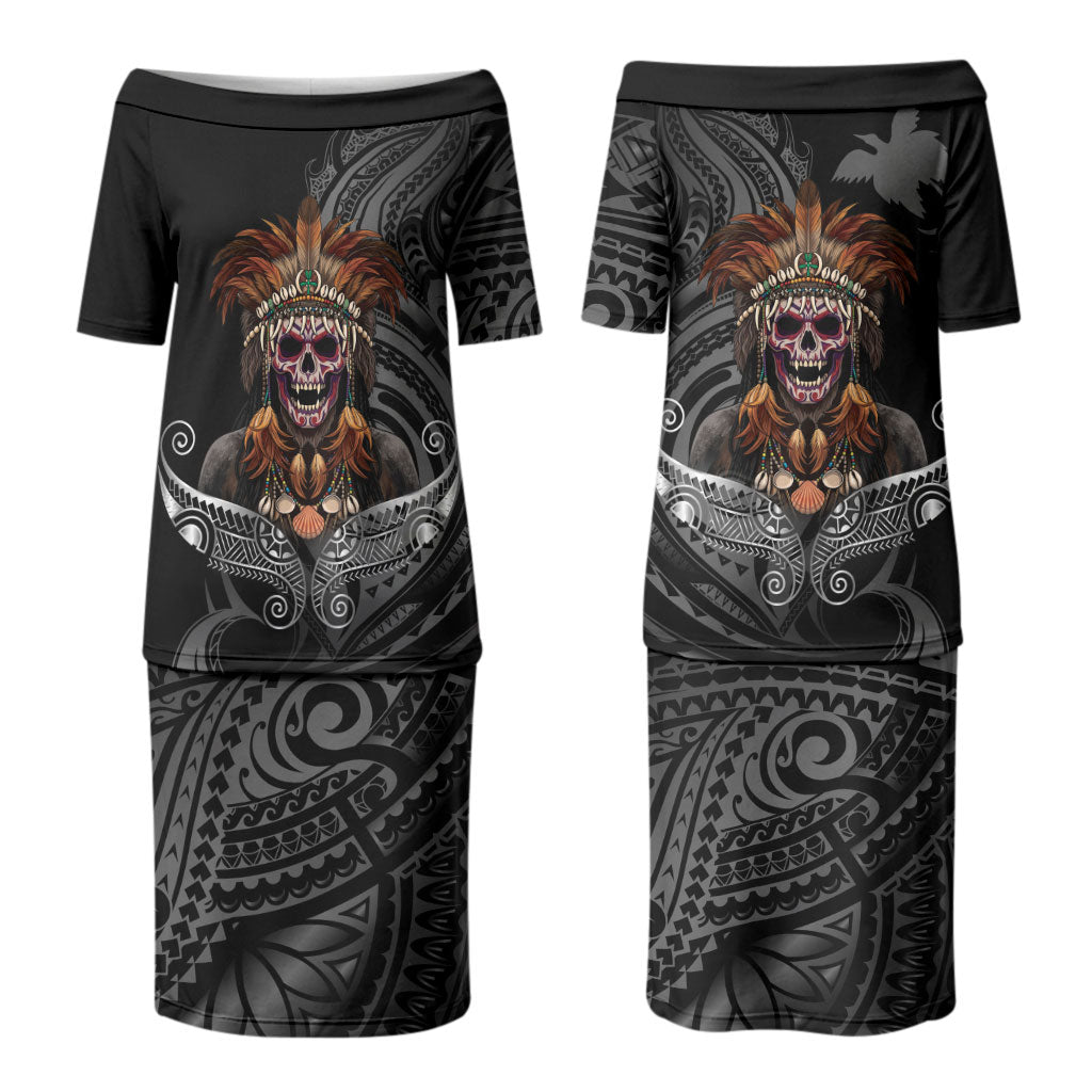 Mokomoko Tribe Eastern Highlands Province Couples Matching Puletasi and Hawaiian Shirt Papua New Guinea Indigenous Pattern LT9 - Polynesian Pride