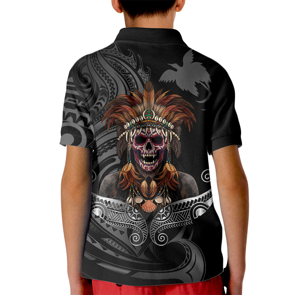 Mokomoko Tribe Eastern Highlands Province Kid Polo Shirt Papua New Guinea Indigenous Pattern LT9 - Polynesian Pride