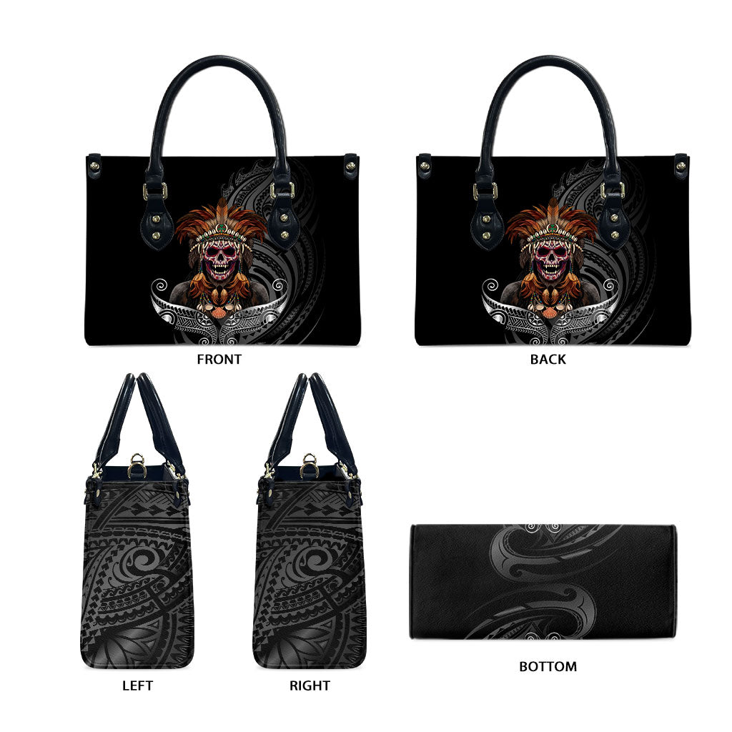Mokomoko Tribe Eastern Highlands Province Leather Bag Papua New Guinea Indigenous Pattern LT9 - Polynesian Pride