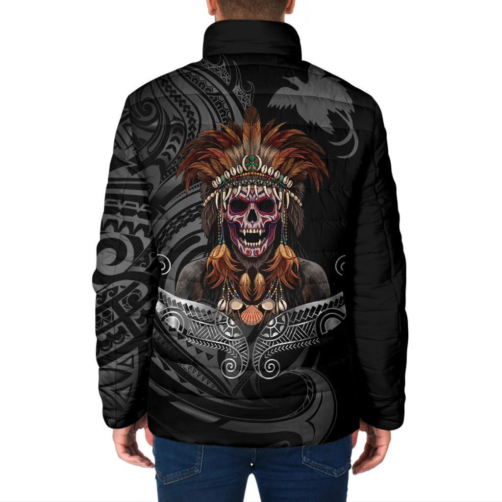 Mokomoko Tribe Eastern Highlands Province Padded Jacket Papua New Guinea Indigenous Pattern LT9 - Polynesian Pride