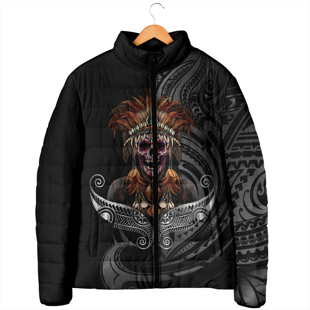 Mokomoko Tribe Eastern Highlands Province Padded Jacket Papua New Guinea Indigenous Pattern LT9 - Polynesian Pride