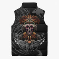 Mokomoko Tribe Eastern Highlands Province Sleeveless Puffer Jacket Papua New Guinea Indigenous Pattern LT9 - Polynesian Pride